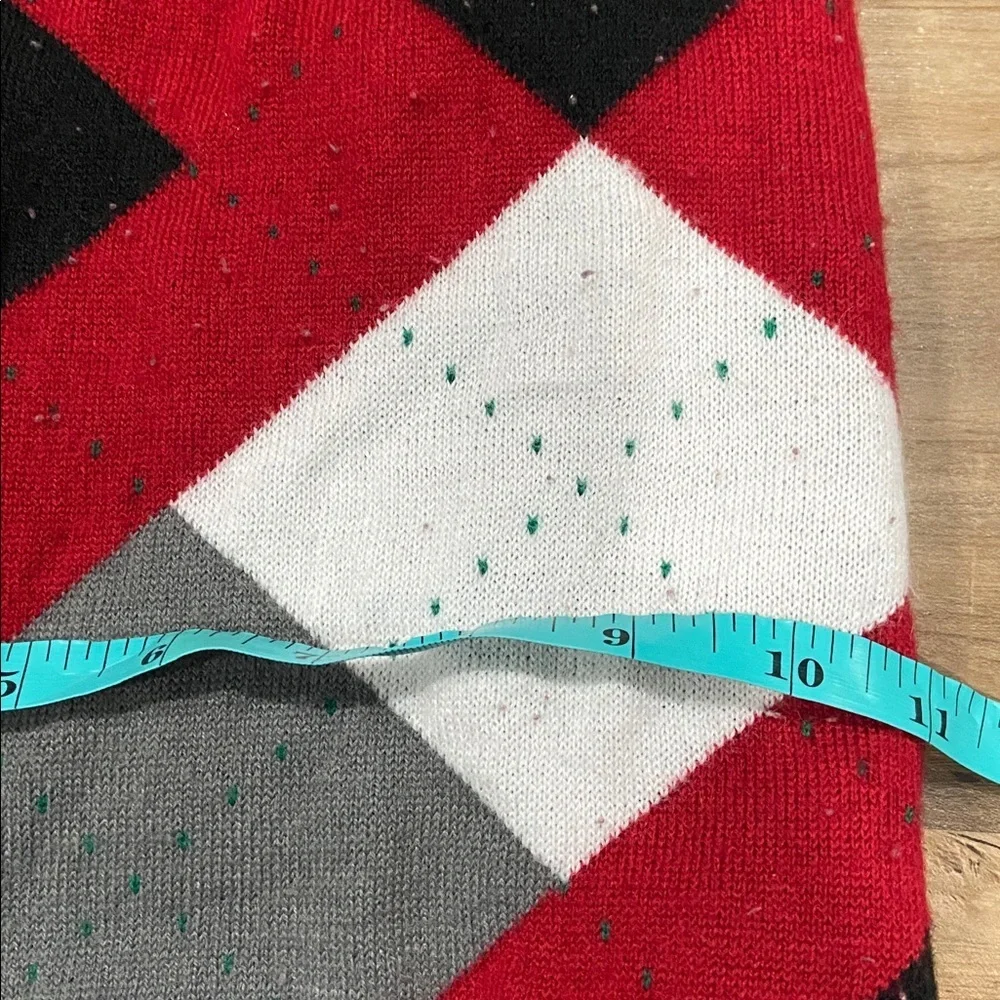Argyle Dog Sweater - Red, Black, Gray